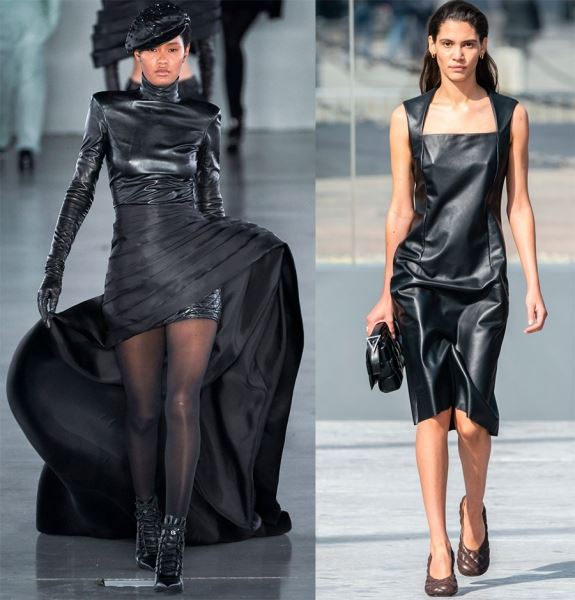 Черное кожаное платье – тенденция 2019-2020