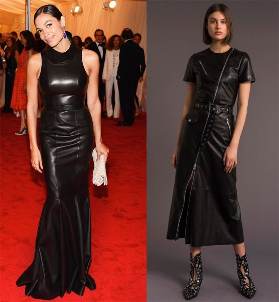 Черное кожаное платье – тенденция 2019-2020